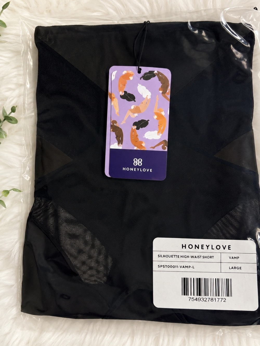 Honeylove Silhouette High-Waist Short L Vamp Black Shapewear NWT
